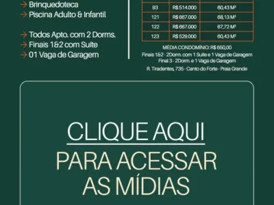 Apartamento em Praia Grande | 2 Dorm | Financiamento Bancário | Canto do Forte