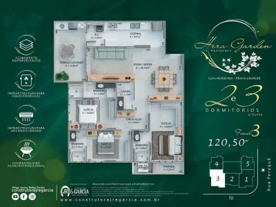 Apartamento em Praia Grande | 3 Dorm c/ Suíte | Entrada R$ 450 mil | Guilhermina