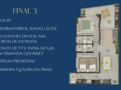 Apartamento em Praia Grande | 2 Dorm c/ Suíte | Entrada R$ 36 mil | Aviação