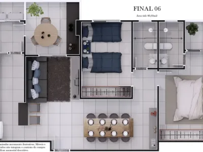 Apartamento em Praia Grande | 2 Dorm | Entrada R$ 240 mil | Aviação