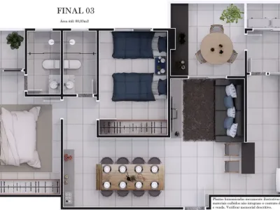 Apartamento em Praia Grande | 3 Dorm | Entrada R$ 485 mil | Aviação