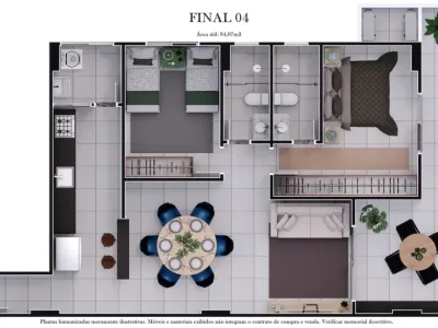 Apartamento em Praia Grande | 3 Dorm | Entrada R$ 485 mil | Aviação