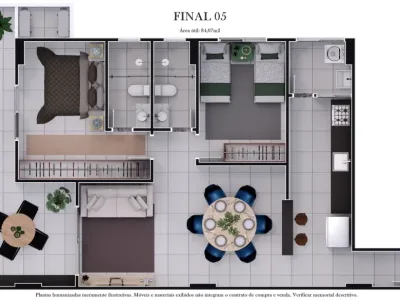 Apartamento em Praia Grande | 3 Dorm | Entrada R$ 485 mil | Aviação