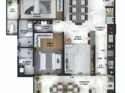 Apartamento em Praia Grande | 1 Dorm | Entrada R$ 92,5 mil | Aviação | Lazer Completo