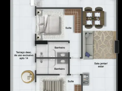 Apartamento em Praia Grande | 2 Dorm c/ Suíte | Entrada R$ 49,4 mil | Aviação