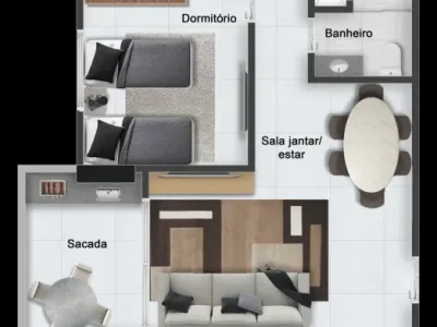 Apartamento em Praia Grande | 2 Dorm c/ Suíte | Entrada R$ 49,4 mil | Aviação