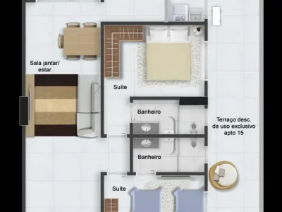 Apartamento em Praia Grande | 2 Dorm c/ Suíte | Entrada R$ 49,4 mil | Aviação