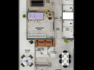 Apartamento em Praia Grande | 3 Dorm c/ Suíte | Entrada R$ 39,6 mil | Boqueirão
