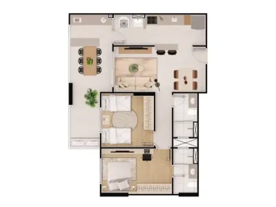 Apartamento em Praia Grande | 2 Dorm | Entrada R$ 249,6 mil | Caiçara | Lazer Completo