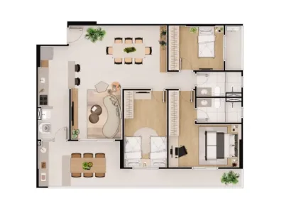 Apartamento em Praia Grande | 3 Dorm | Entrada R$ 353,2 mil | Caiçara | Lazer Completo