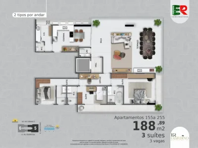 Apartamento em Praia Grande | 3 Dorm c/ Suíte | Entrada R$ 403 mil | Canto do Forte