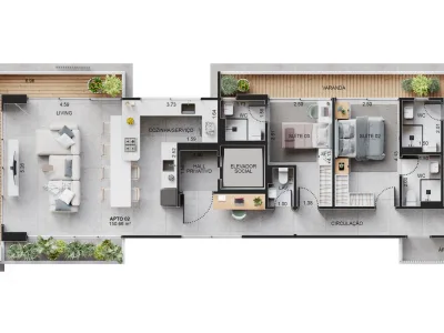 Apartamento em Praia Grande | 3 Dorm c/ Suíte | Entrada 2x R$ 186,5 mil | Canto do Forte