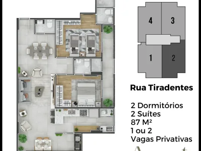 Apartamento em Praia Grande | 2 Dorm c/ Suíte | Entrada R$ 99,3 mil | Canto do Forte