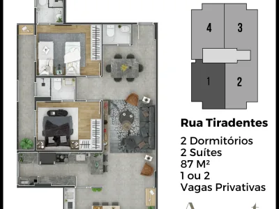 Apartamento em Praia Grande | 2 Dorm c/ Suíte | Entrada R$ 99,3 mil | Canto do Forte