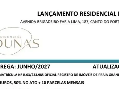 Apartamento em Praia Grande | 2 Dorm c/ Suíte | Entrada 4x R$ 45 mil | Canto do Forte