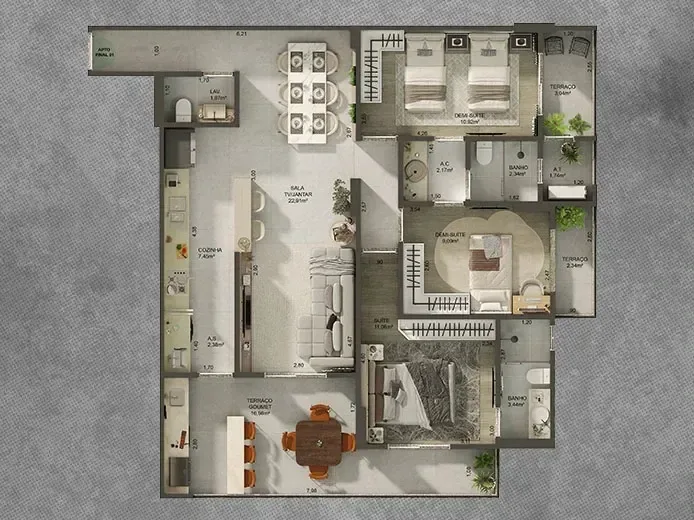 Apartamento em Praia Grande | 2 Dorm | Entrada R$ 124,5 mil | Canto do Forte