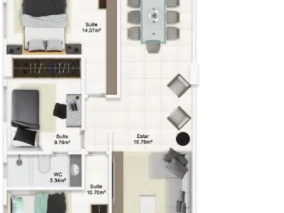 Apartamento em Praia Grande | 2 Dorm c/ Suíte | Entrada R$ 250 mil | Guilhermina