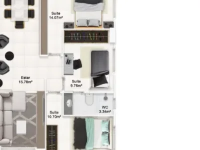 Apartamento em Praia Grande | 2 Dorm c/ Suíte | Entrada R$ 250 mil | Guilhermina