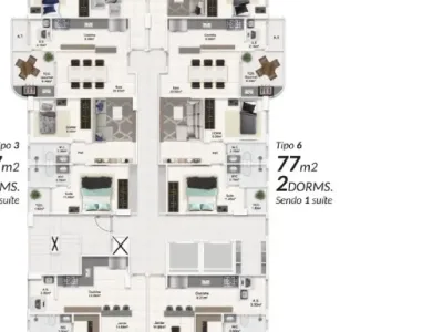 Apartamento em Praia Grande | 3 Dorm c/ Suíte | Entrada R$ 550 mil | Guilhermina