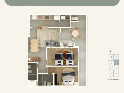 Apartamento em Praia Grande | 2 Dorm c/ Suíte | Entrada R$ 60 mil | Guilhermina
