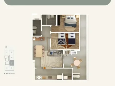 Apartamento em Praia Grande | 2 Dorm c/ Suíte | Entrada R$ 60 mil | Guilhermina