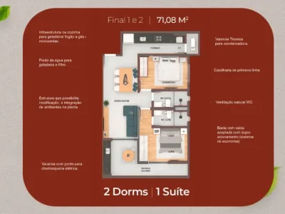 Apartamento em Praia Grande | 2 Dorm | Entrada R$ 52,5 mil | Guilhermina