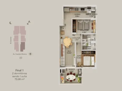 Apartamento em Praia Grande | 2 Dorm c/ Suíte | Entrada R$ 112,1 mil | Jardim Real