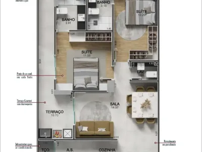 Apartamento em Praia Grande | 2 Dorm c/ Suíte | Entrada R$ 228 mil | Vilamar