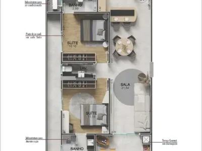 Apartamento em Praia Grande | 2 Dorm c/ Suíte | Entrada R$ 228 mil | Vilamar