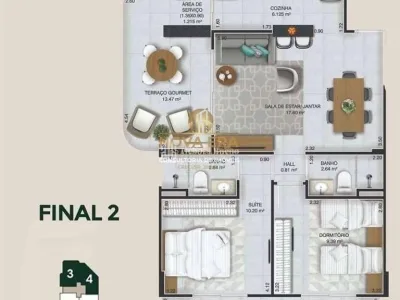 Entrada de R$ 208.250,00 de entrada Pe Na Areia - 2 Dormts Sendo 1 Suite C/Varanda Gourmet