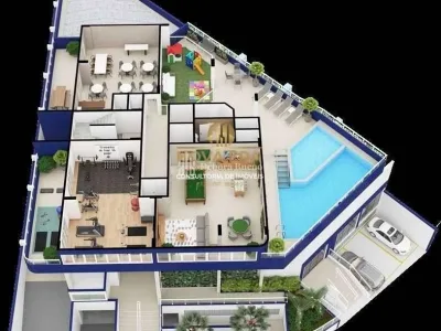 Entrada de R$ 208.250,00 de entrada Pe Na Areia - 2 Dormts Sendo 1 Suite C/Varanda Gourmet