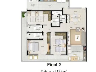 Entrada R$ 448.285,00 | Canto do Forte | 3 dormitórios e 2 suítes