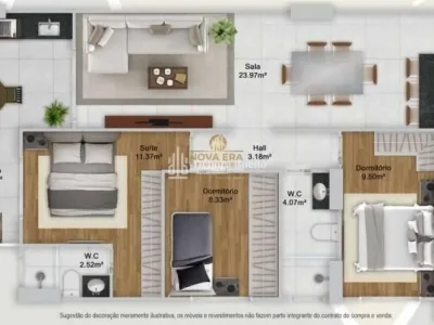 GUILHERMINA | 3 DORM | 2 VAGAS DEMARCADAS | ENTRADA DE R$ 370.904,80 SALDO CONSTRUTORA SEM BUROCRACIA