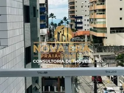 PERTINHO DA PRAIA !! AMPLA VARANDA GOURMET COM VISTA MAR NA AVIAÇÃO SÓ 375 MIL