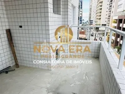 PERTINHO DA PRAIA !! AMPLA VARANDA GOURMET COM VISTA MAR NA AVIAÇÃO SÓ 375 MIL