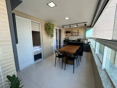 LUXO NO CANTO DO FORTE | 3 dorm, 2 suítes, sacada gourmet, planejados, 2 vagas