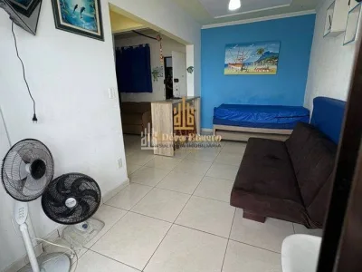 "FRENTE MAR MOBILIADO – 1 DORM, SACADA, 1 VAGA E VISTA DESLUMBRANTE"