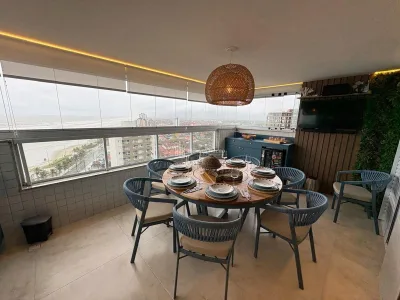 FRENTE MAR, LUXO! SOFISTICADO MOBILIADO 3 DORMITORIOS LAZER COMPLETO