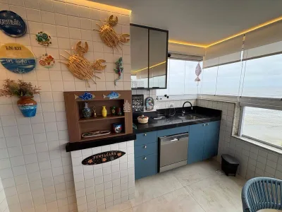 FRENTE MAR, LUXO! SOFISTICADO MOBILIADO 3 DORMITORIOS LAZER COMPLETO