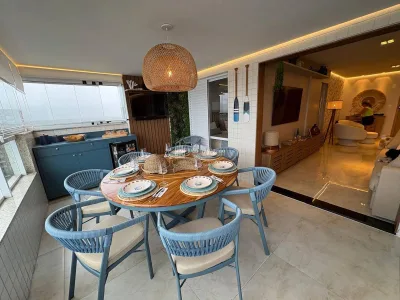 FRENTE MAR, LUXO! SOFISTICADO MOBILIADO 3 DORMITORIOS LAZER COMPLETO