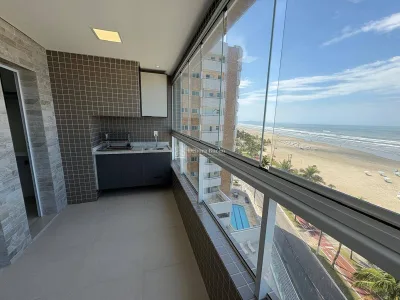 VISTA MAR TOTAL! SEMI-MOBILIADO 2 DORMT, CHURRASQUEIRA A CARVAO, 760 MIL , 2 VAGAS DEMARCADAS LAZER COMPLETO.