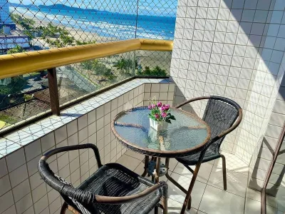 Frente Mar Vista Mar,1dorm MOBILIADO,1vaga,sacada e lazer,ACEITA BANCO APENAS R$410MIL