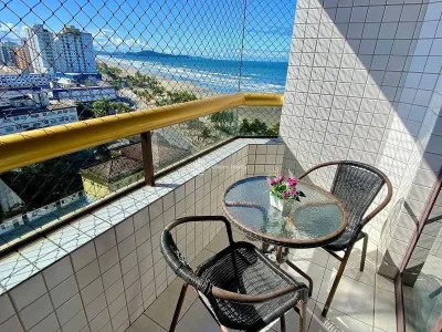 Frente Mar Vista Mar,1dorm MOBILIADO,1vaga,sacada e lazer,ACEITA BANCO APENAS R$410MIL