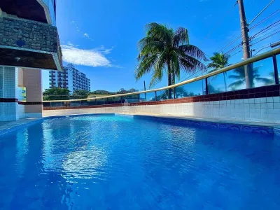 Frente Mar Vista Mar,1dorm MOBILIADO,1vaga,sacada e lazer,ACEITA BANCO APENAS R$410MIL