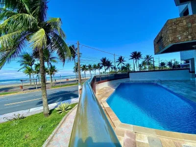 Frente Mar Vista Mar,1dorm MOBILIADO,1vaga,sacada e lazer,ACEITA BANCO APENAS R$410MIL