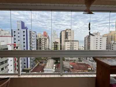 Apartamento Vista Mar, 2 dorm sendo os dois suíte, lazer completo, sacada gourmet, ar-condicionado, semi-mobiliado