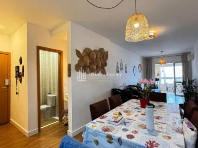 Apartamento Vista Mar, 2 dorm sendo os dois suíte, lazer completo, sacada gourmet, ar-condicionado, semi-mobiliado