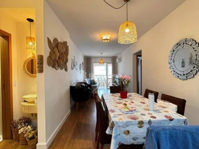 Apartamento Vista Mar, 2 dorm sendo os dois suíte, lazer completo, sacada gourmet, ar-condicionado, semi-mobiliado