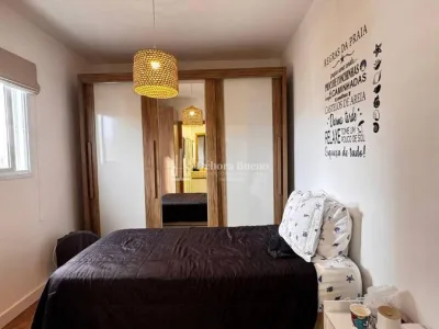 Apartamento Vista Mar, 2 dorm sendo os dois suíte, lazer completo, sacada gourmet, ar-condicionado, semi-mobiliado