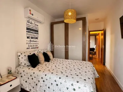 Apartamento Vista Mar, 2 dorm sendo os dois suíte, lazer completo, sacada gourmet, ar-condicionado, semi-mobiliado